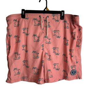 Life is Good Jake Golf Swim Trunks Mens M Peachy Pink Multi UPF 50+ NEW 4862